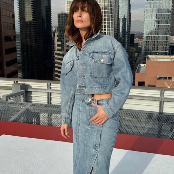 ETICA *NWT* Denim River Crop Jacket Arcadia Size L - Picture 4 of 5